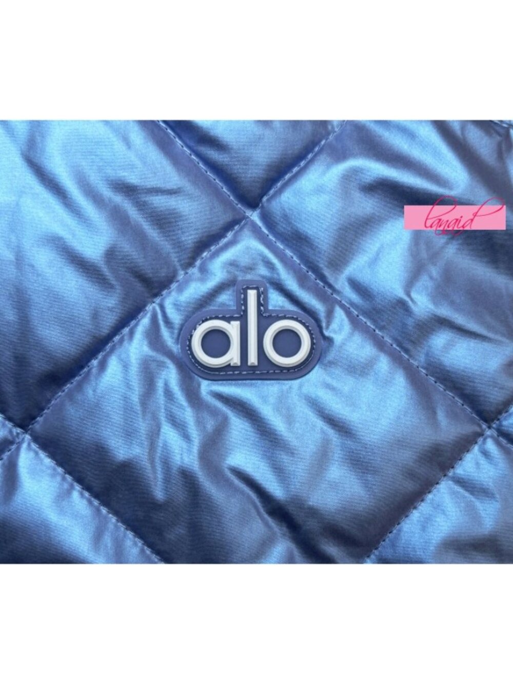 Alo Pearlized Stormy Puffer Infinity Blue Iridescent Holographic Warm Puffy Coat - Picture 9 of 14